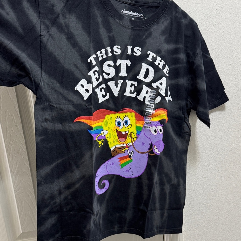 Nickelodeon Black Tie-Dye Kids Shirt - Best Day Ever